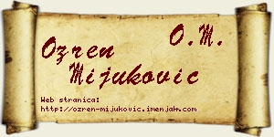 Ozren Mijuković vizit kartica